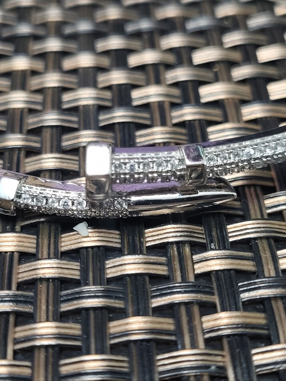 Silver Crystal Accent Women's Bangle Bracelet